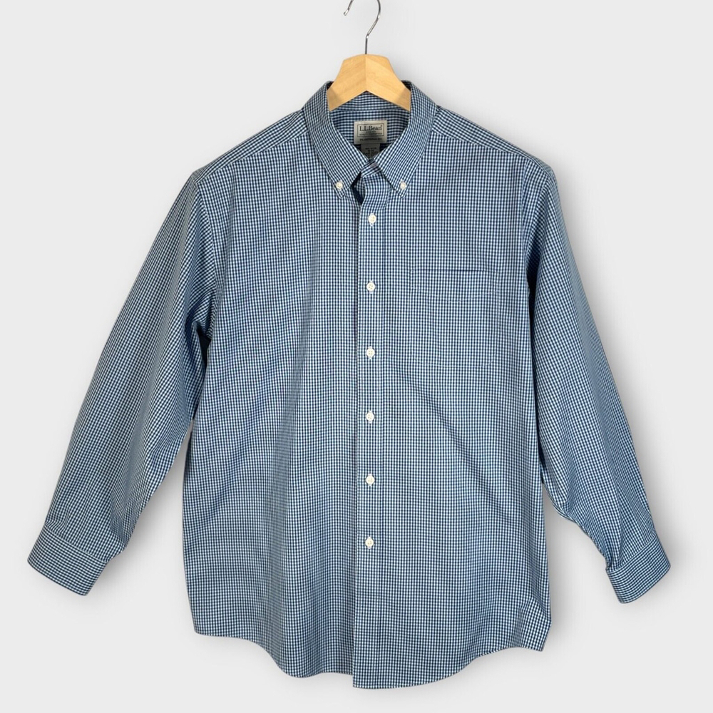 LL Bean Long Sleeve Shirt Men's 16 - 33 Traditional Fit 100% Cotton Button Down